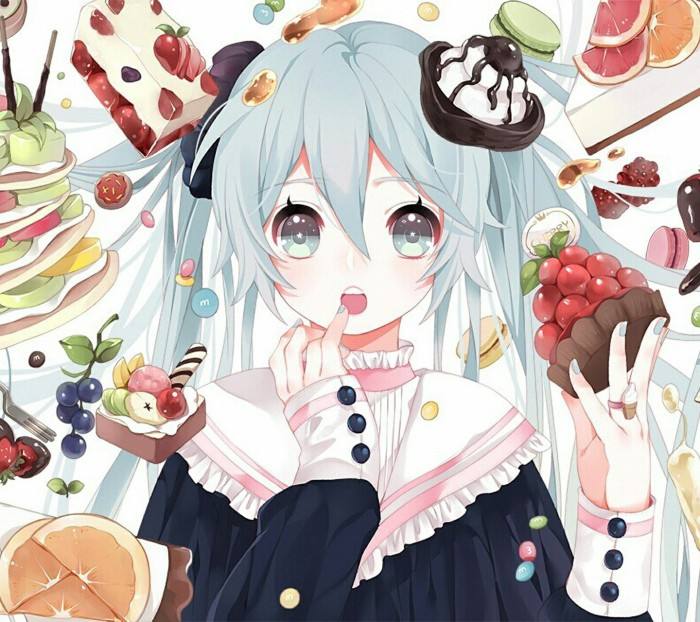 7张吃东西的初音,表情清纯可爱,网友:我有一个大胆的想法