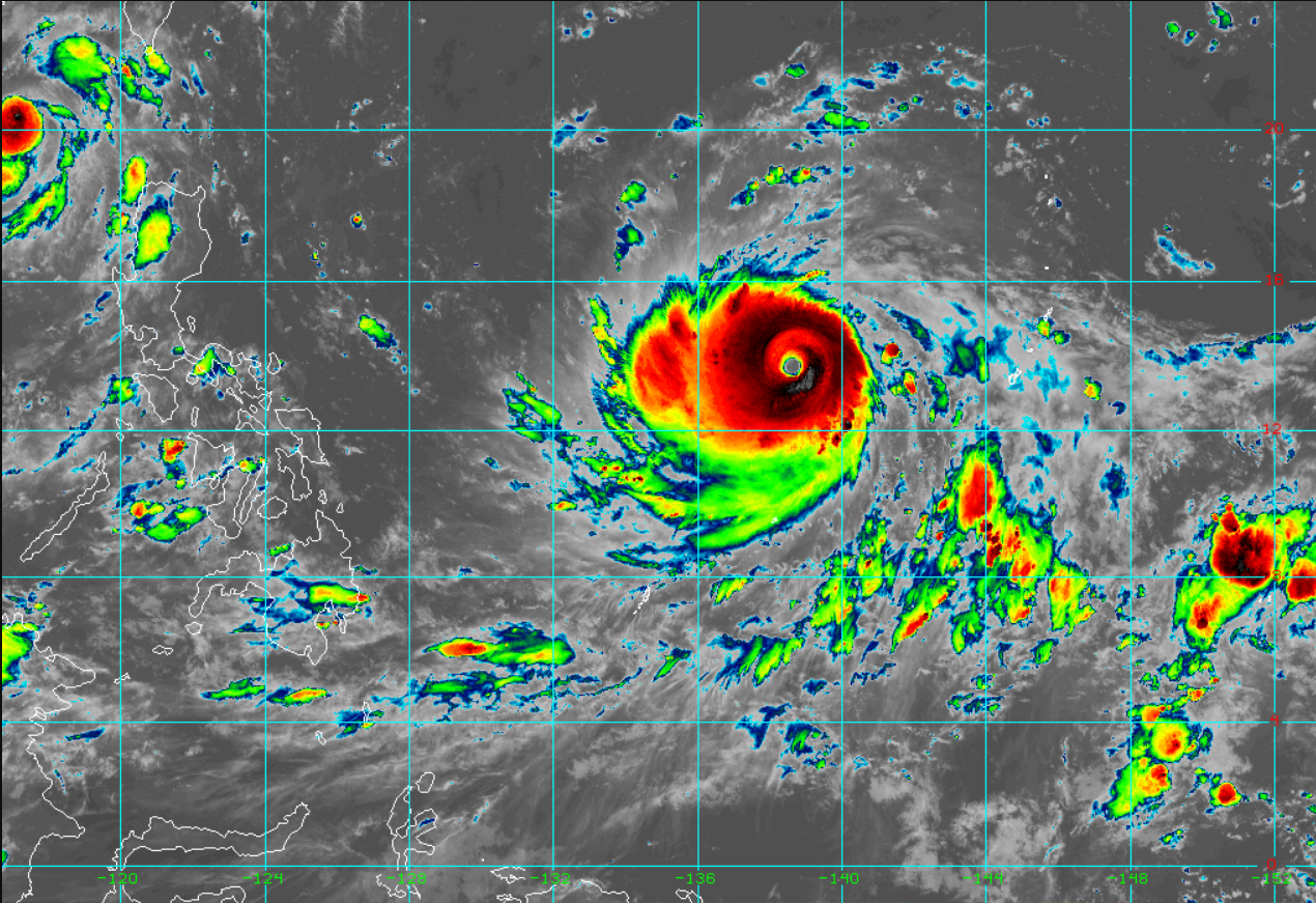 壮观又令人恐惧!高清卫星云图显示:台风山竹变得又大又强