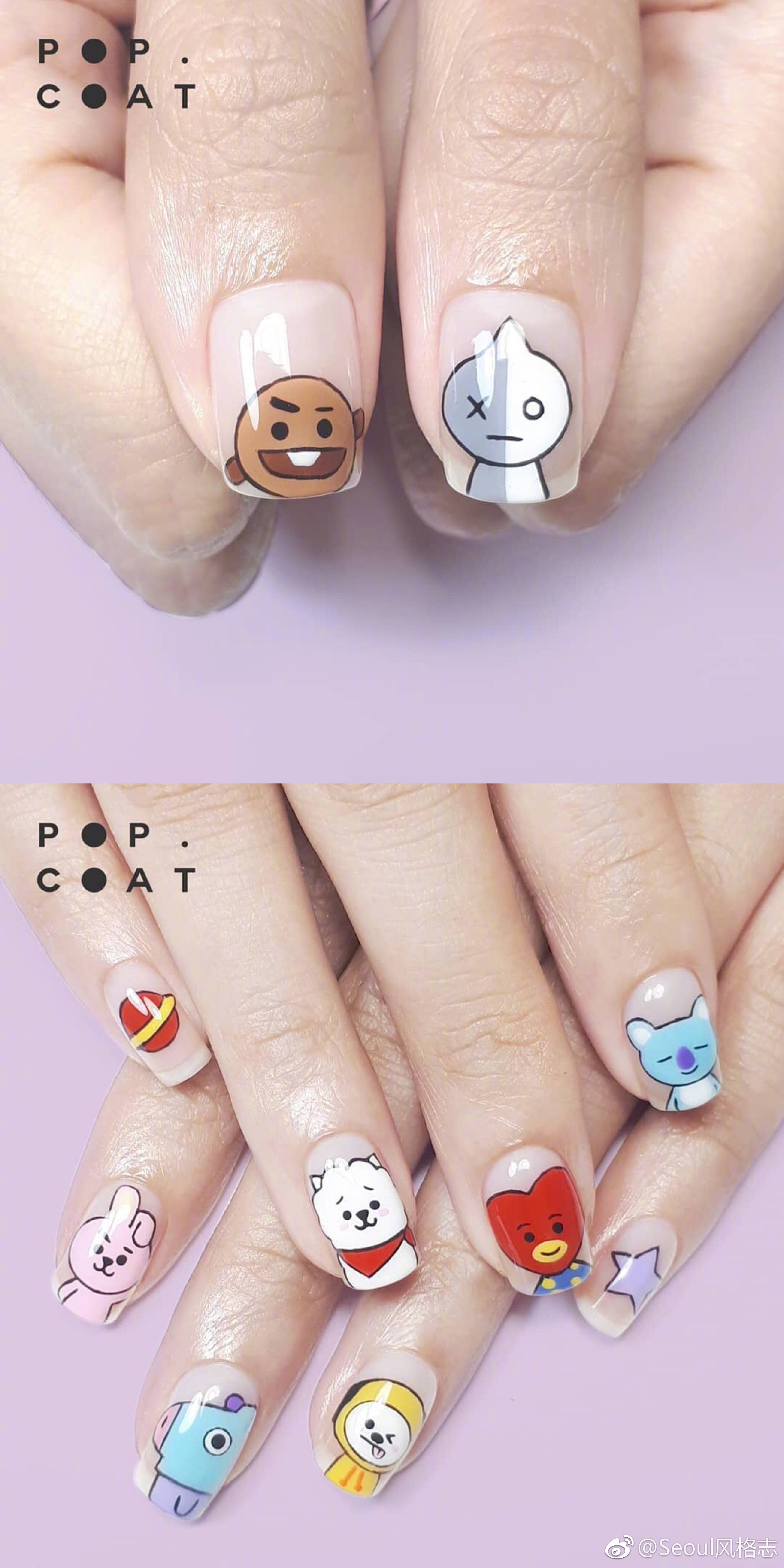 俏皮可爱的卡通美甲,满满的都是童年回忆.