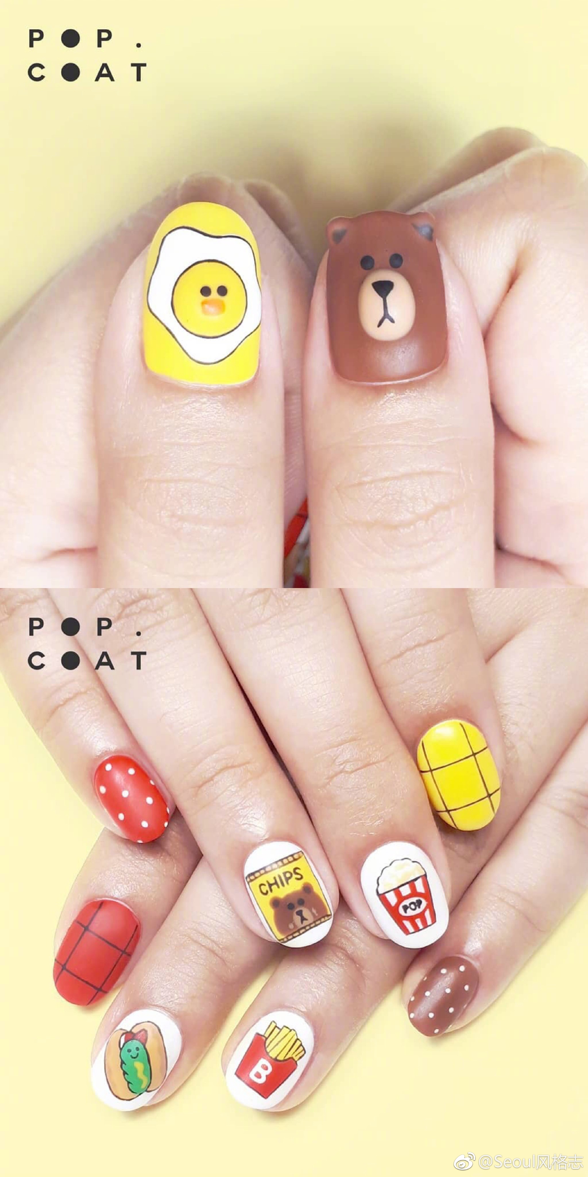 俏皮可爱的卡通美甲,满满的都是童年回忆.