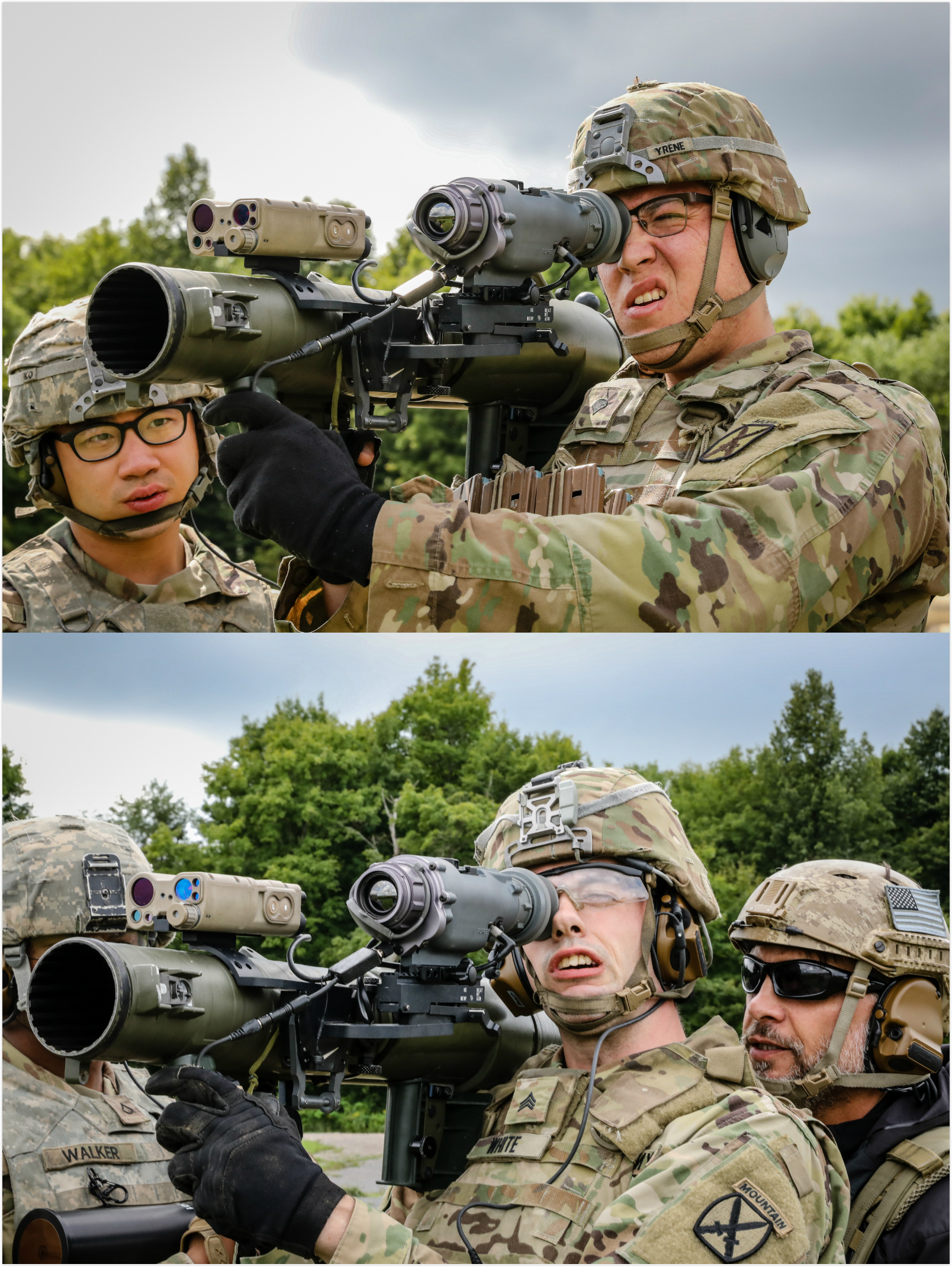 美军陆军第十山地师的士兵在德拉姆堡基地测试加装了anpas13e中型非