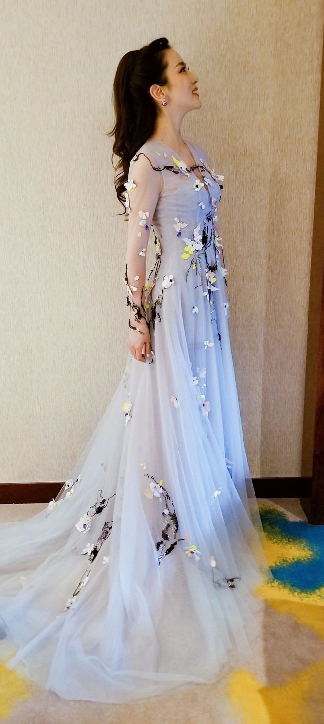 央视主播李思思薄纱长裙写真网友直呼不愧为央视最美的主持人