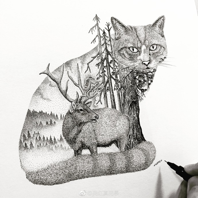 点绘,一组动物集.作者