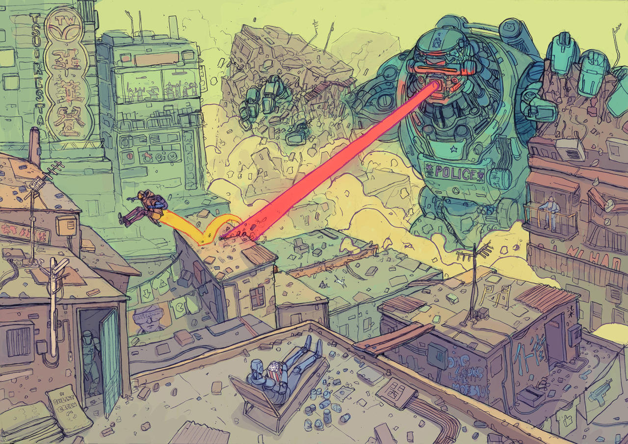 西班牙插画家josangonzalez和他的赛博朋克画册thefutureisnow