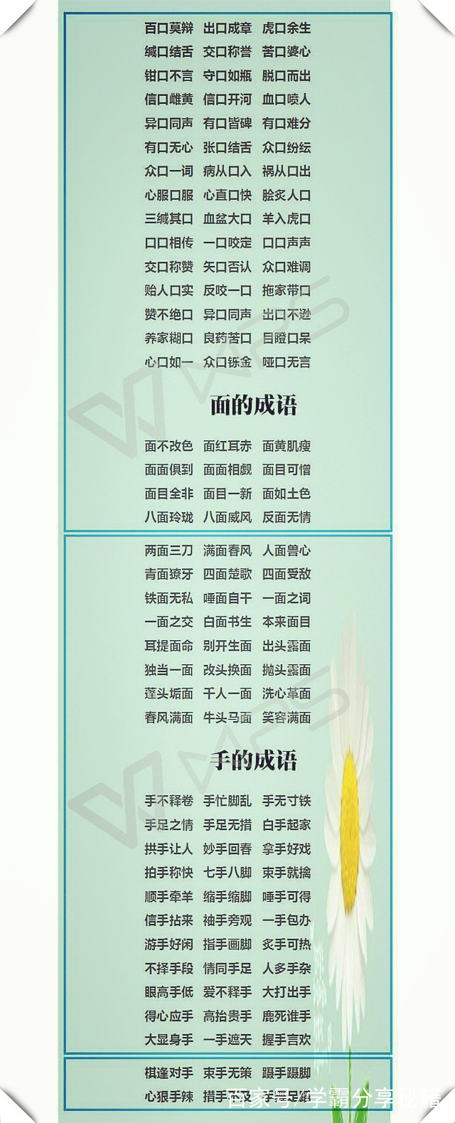 博士妈妈精心整理:小学成语大全,孩子背熟,整个初高中都够用!