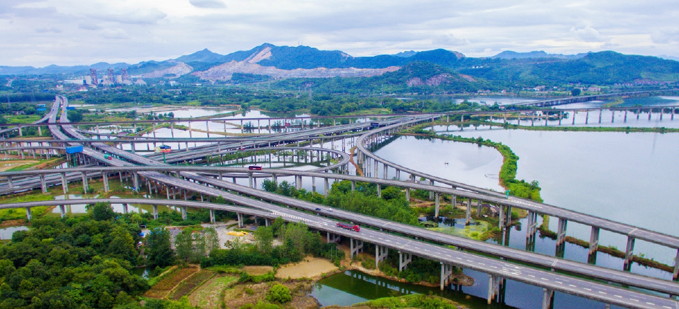 铜陵,航拍下的上水桥交通枢纽