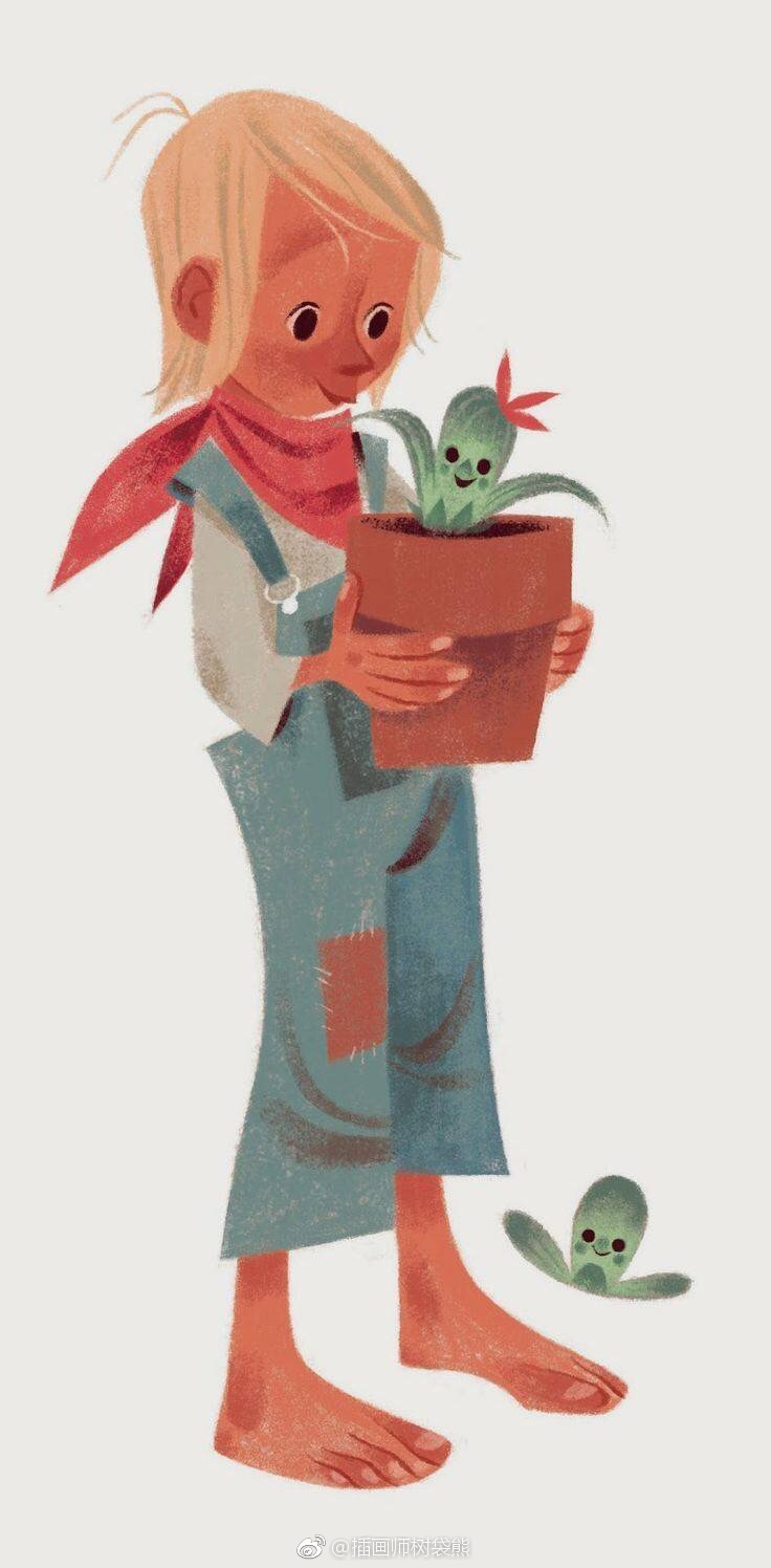 法国插画师annettemarnat欧美卡通人物儿童插画设计作品他的插画颜