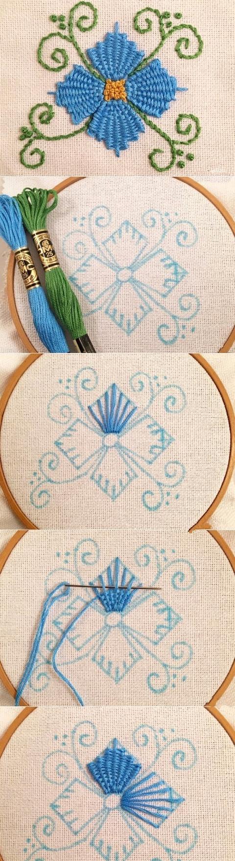 3种花朵的常用刺绣针法做资料以后慢慢学