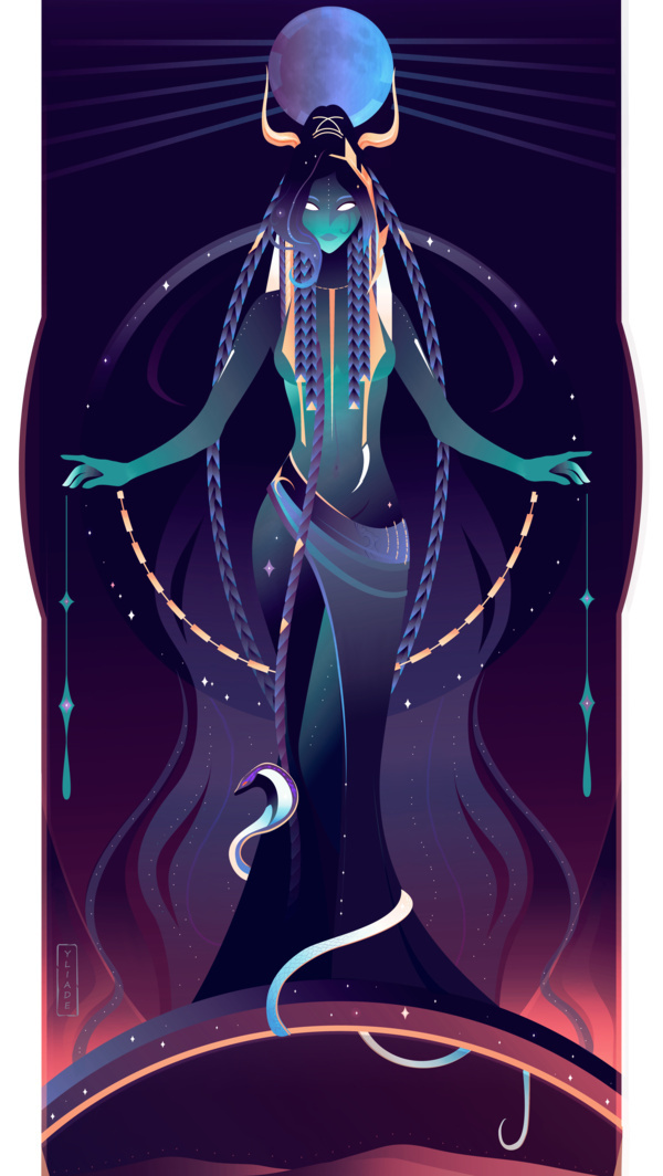 法国插画师yliade绘制了一组埃及众神每一张都又仙又霸气676767