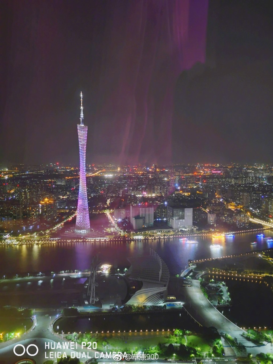 华灯初上广州城珠江两岸夜阑珊