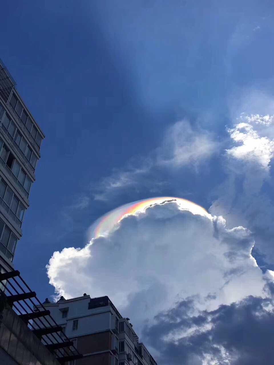 惊艳七彩祥云现身浙江慈溪朋友圈刷屏