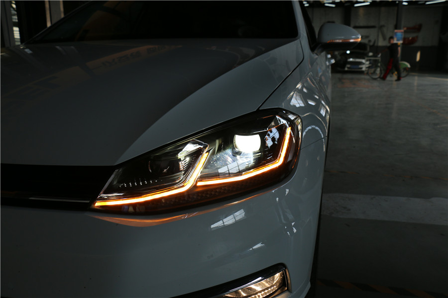 大众高尔夫7.5代车灯升级 变亮变靓 石家庄永诚改灯