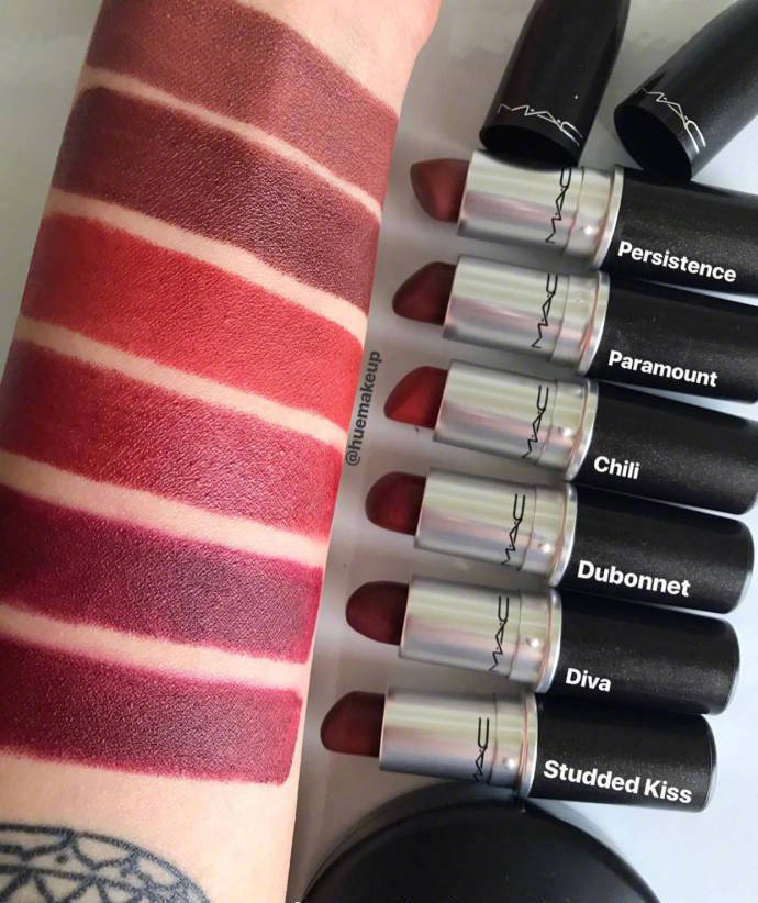 mac口红试色合集,强迫症看了很满足