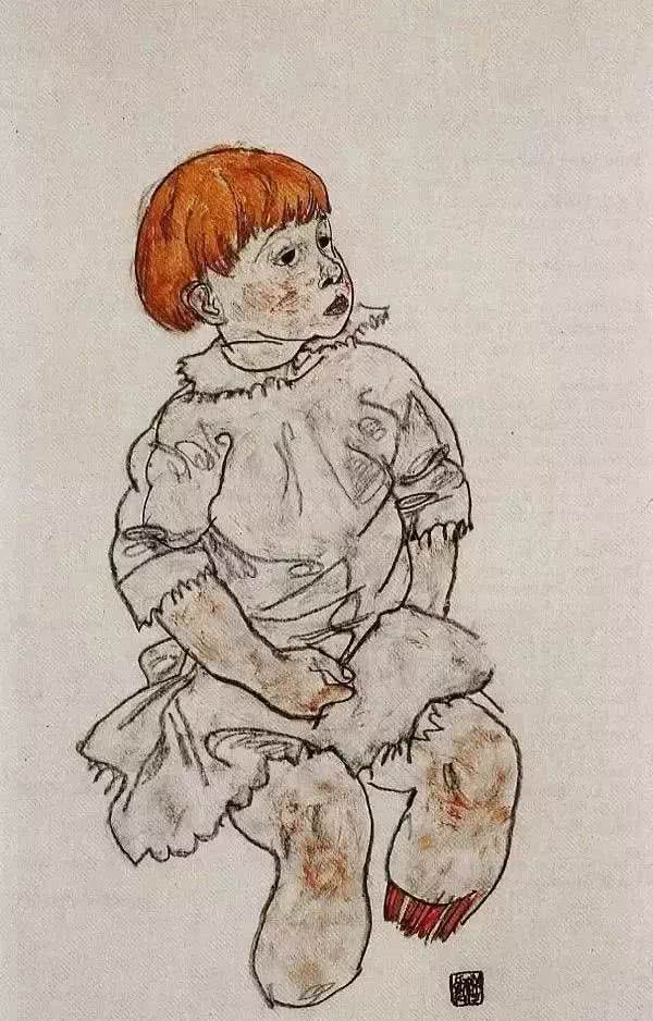 奥地利绘画巨子埃贡·席勒速写作品欣赏!