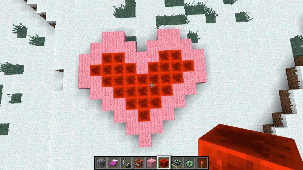 我的世界 做一个简单的爱心