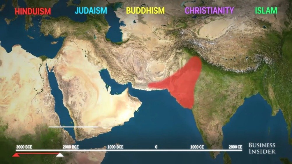 动画地图显示宗教如何在世界各地传播 动画地图显示宗教如何在世界各地传播