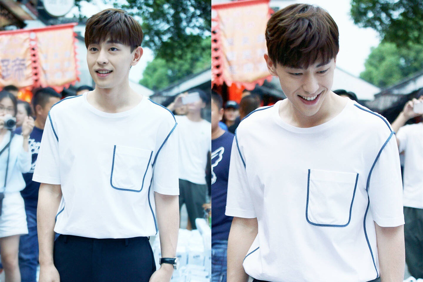 "奶黄包"邓伦出发时装周,这次把拼接针织衫玩出新花样!