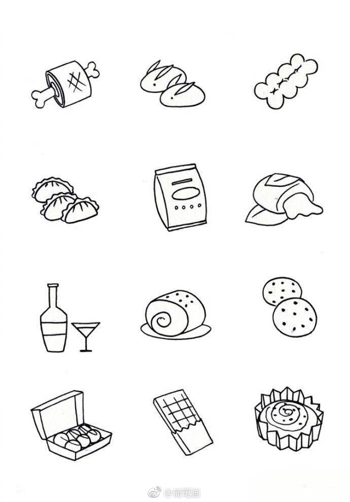 一大波食物类简笔画来啦手帐控马住