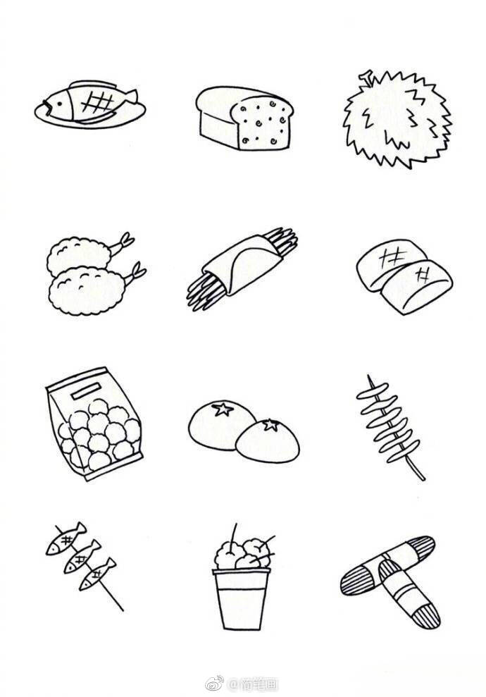 一大波食物类简笔画来啦手帐控马住