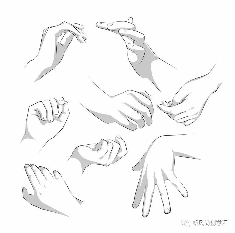 【动漫教程】初学者手部绘画教程,动漫线稿。