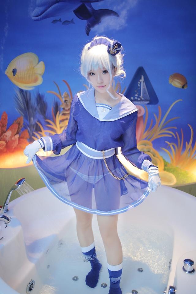 萌妹子cos战舰少女西格斯比性感福利图片