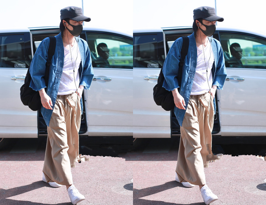 28岁华晨宇会玩!穿这么宽的裤子就去机场,网友:没这颜值你别穿
