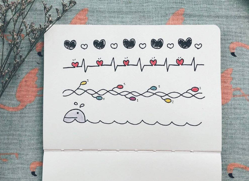 可爱的简笔画手帐花边素材(by:爱迪鹅idea)