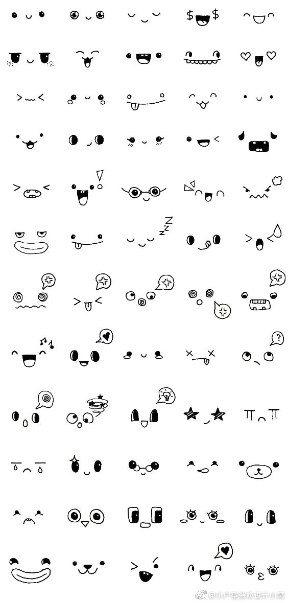 1000个简笔画手绘小表情,存住慢慢画