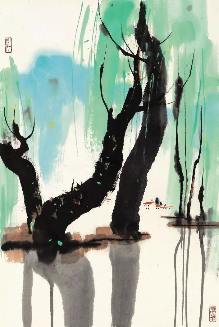 吴冠中画树,太美了!