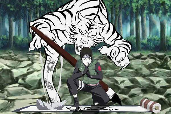 封印术·虎视眈眈昼虎是迈特凯的招式,是他开启了八门遁甲的第七门