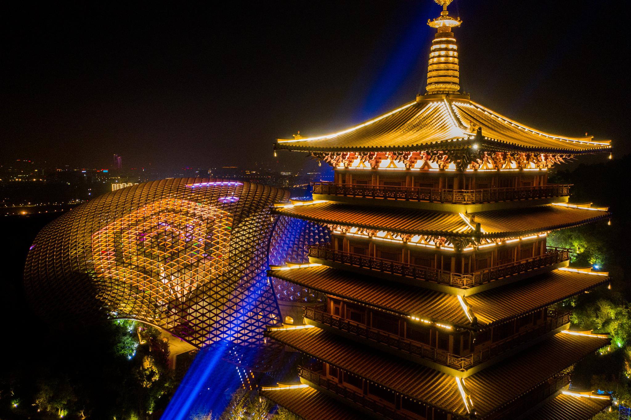 趁着牛首山音乐会,拍一下牛首山夜景_高清图集_新浪网