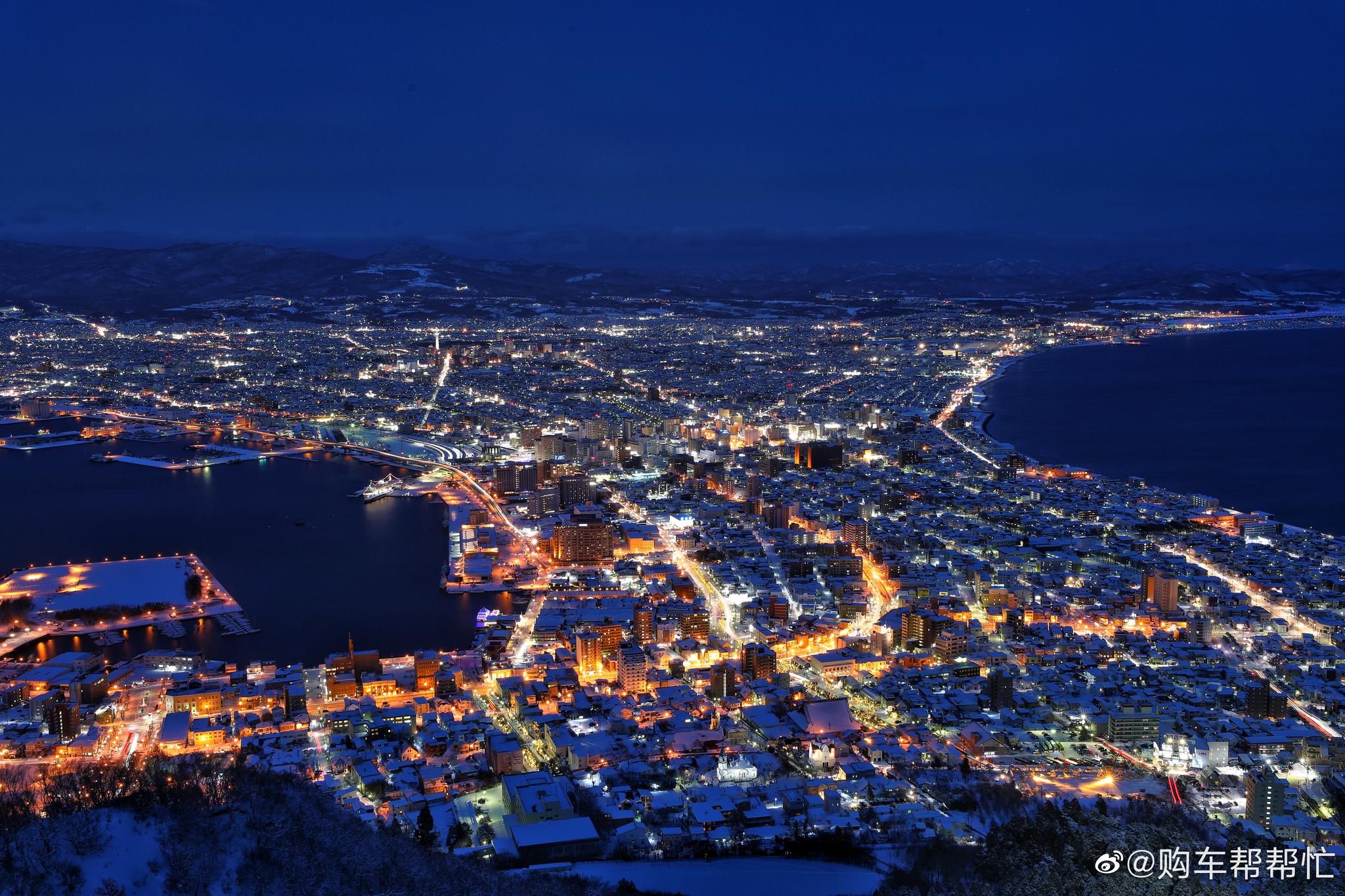 世界八大夜景之一,北海道函馆山,赶上花火大会,美呆