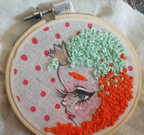 刺绣作品毛线球还能这么绣会讲童话故事哦