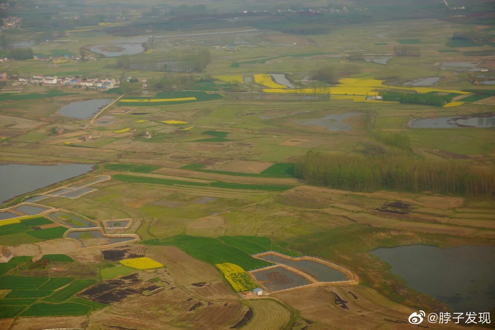 鸟瞰江淮平原,中国南北过渡区的春季风景