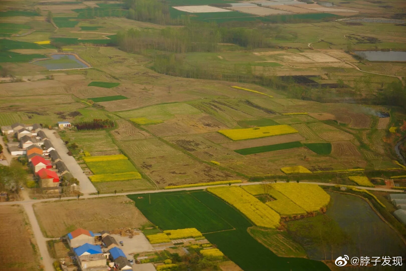 鸟瞰江淮平原,中国南北过渡区的春季风景