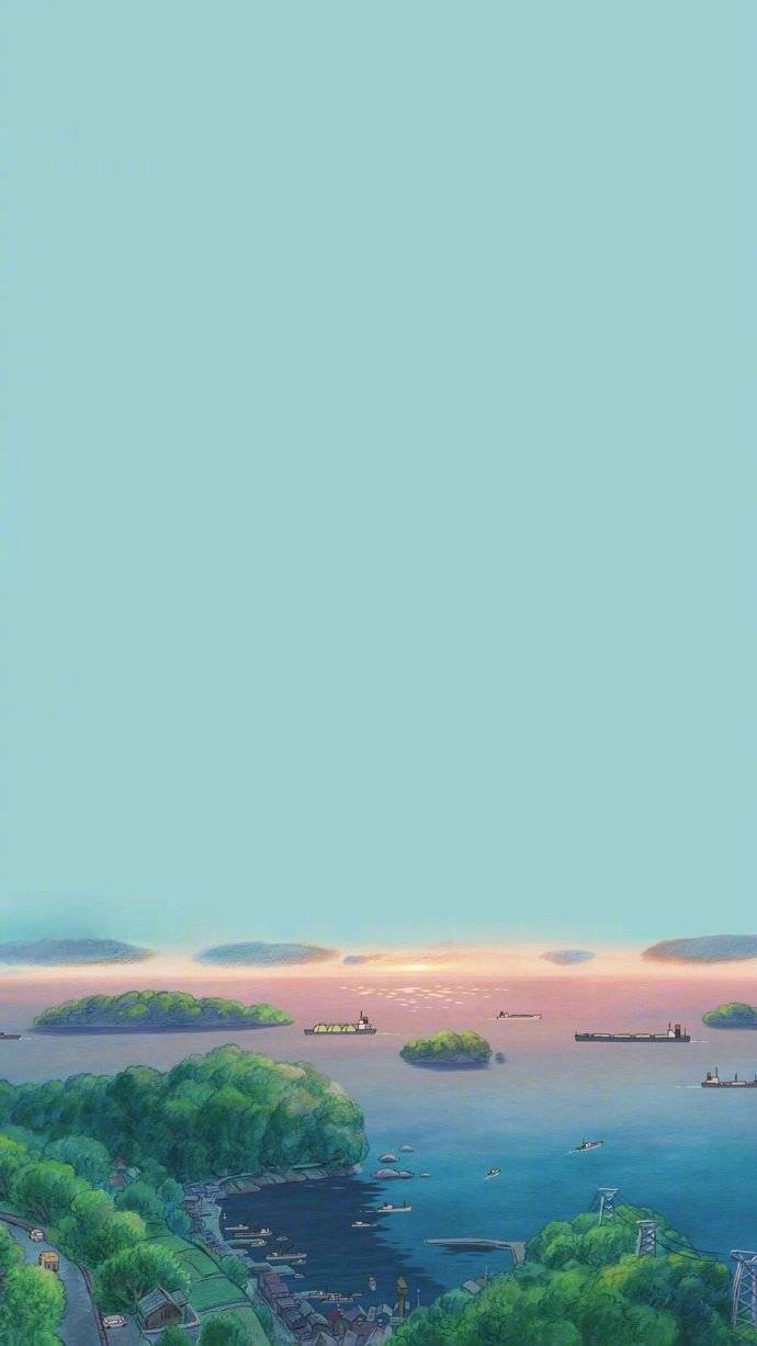 一组吉卜力宫崎骏 小清新风景壁纸.