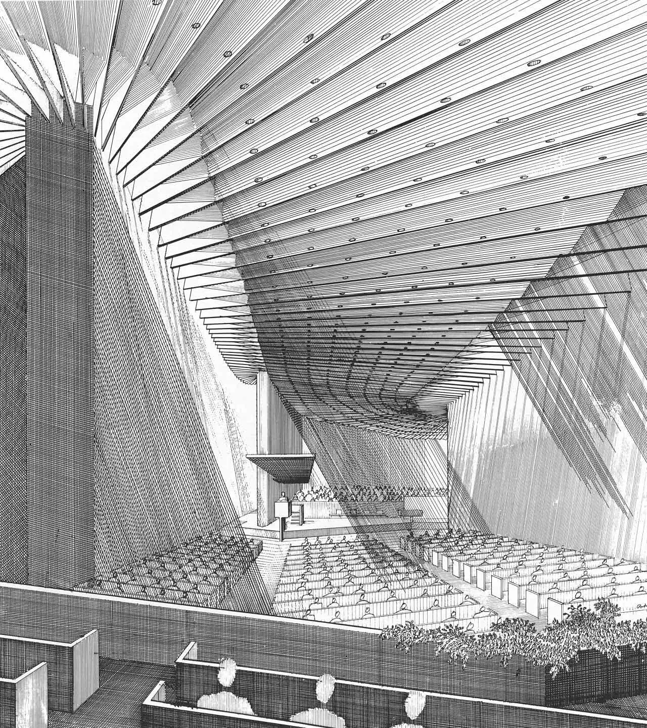 保罗61鲁道夫(paul rudolph)建筑手绘