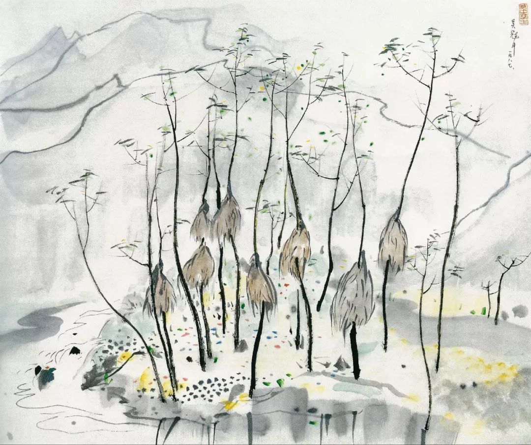 吴冠中画树,太美了!