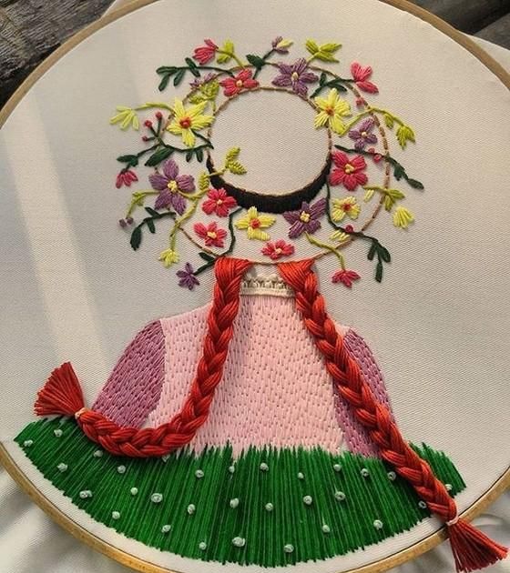 刺绣作品毛线球还能这么绣会讲童话故事哦