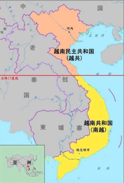 1975年,北越军攻占南越首都西贡,越南共和国灭亡.