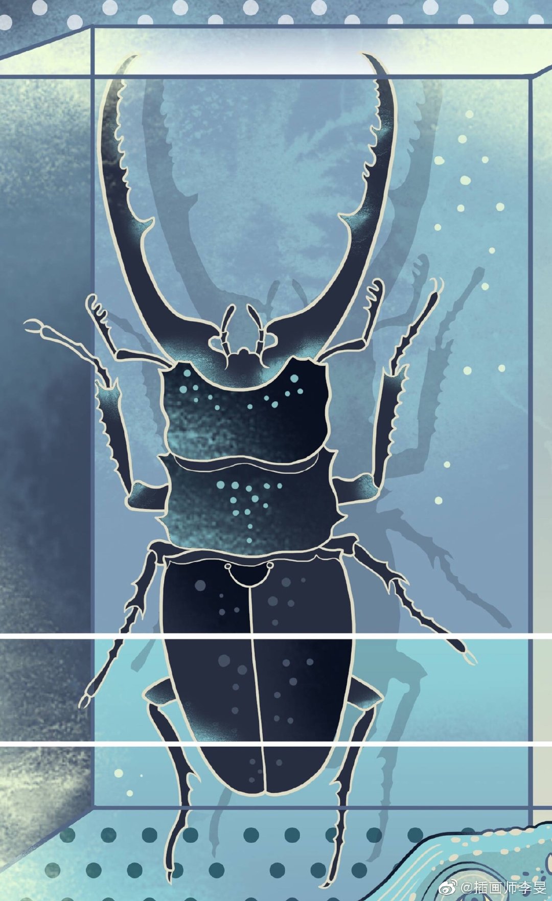 黑暗与光明的对比插画设计