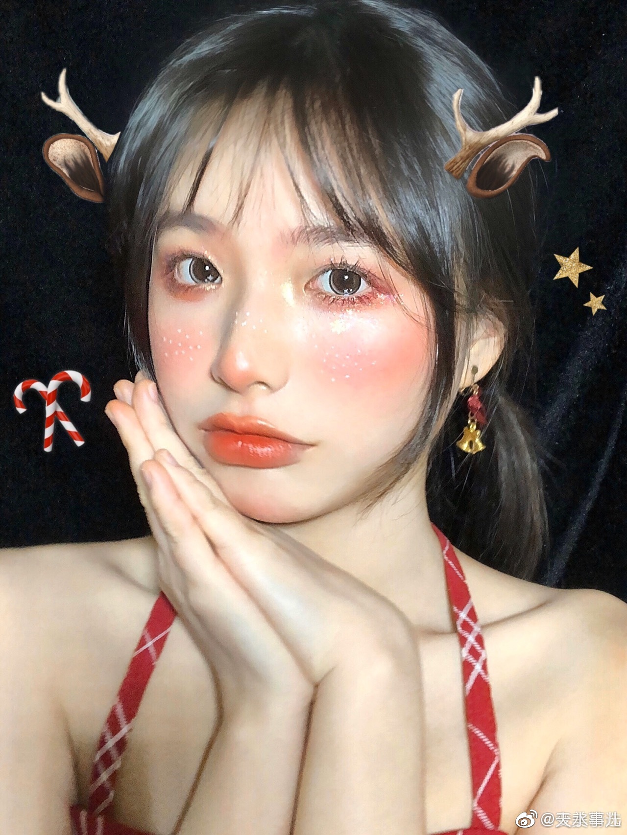 爱了这个圣诞小鹿妆容