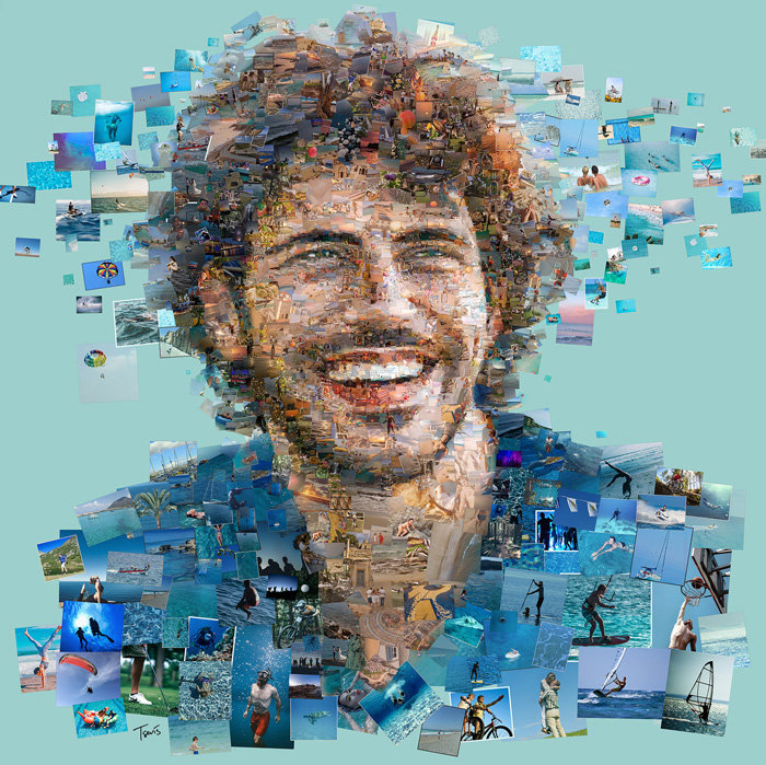 航空公司马赛克风格海报设计