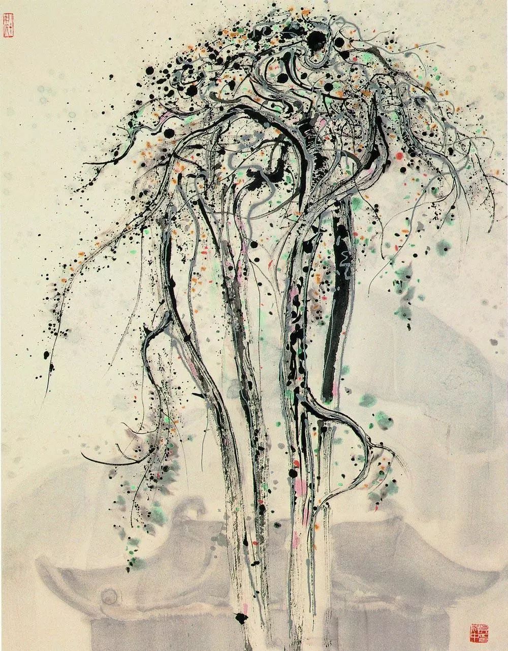 吴冠中画树,太美了!