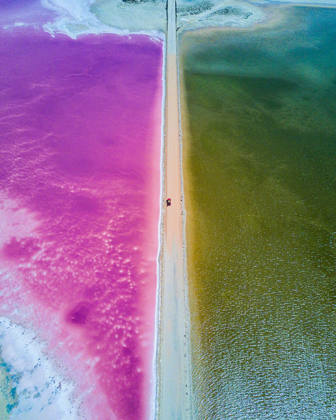 位于澳大利亚的麦克唐纳湖大自然的天然调色盘