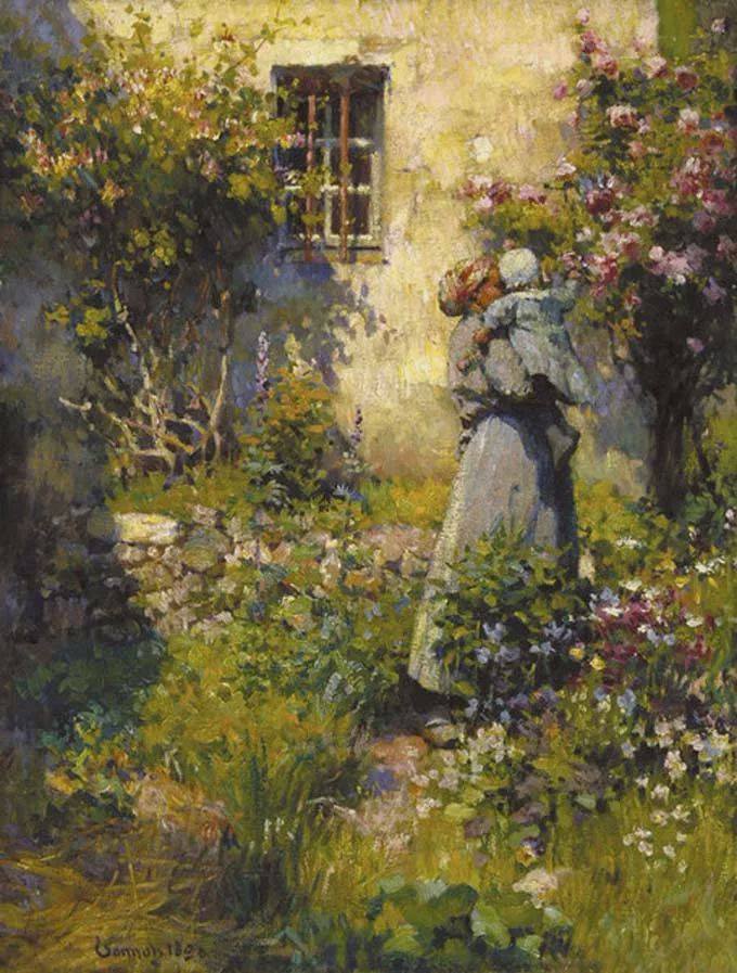 印象派风景美国画家罗伯特威廉冯诺的油画