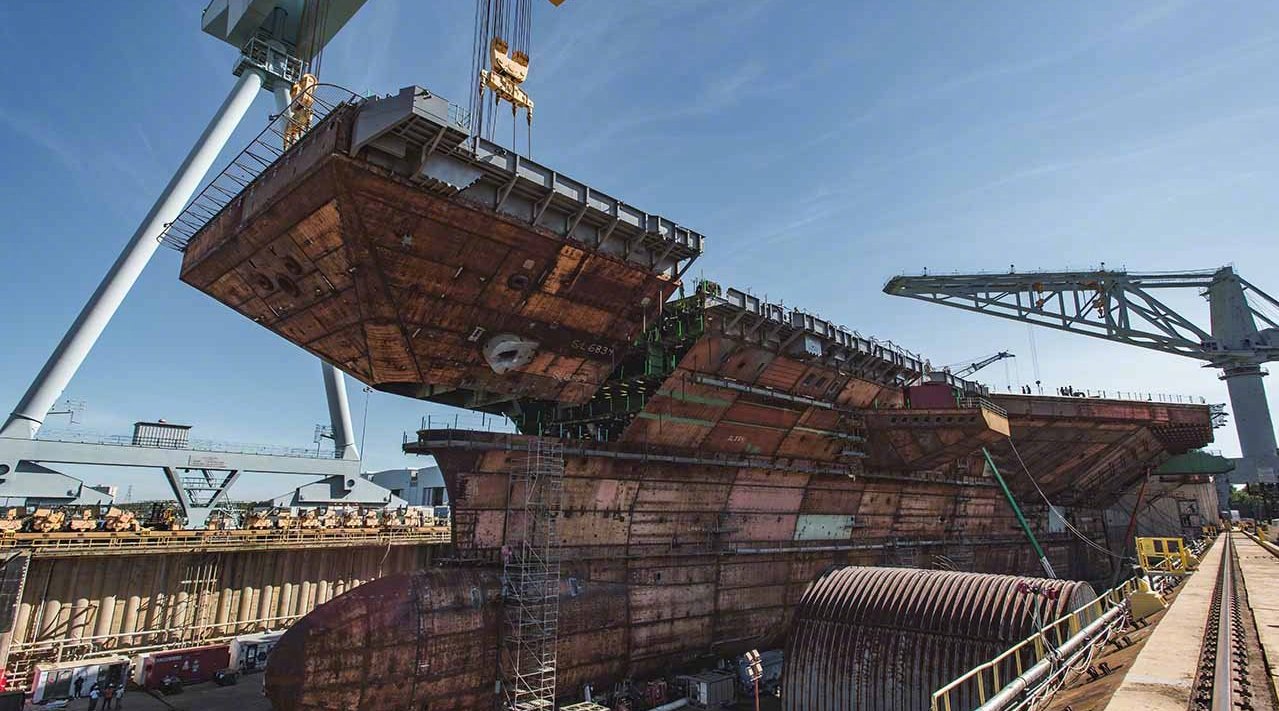 福特级二号舰主体完工,数字化建造速度超快,今年即可下水