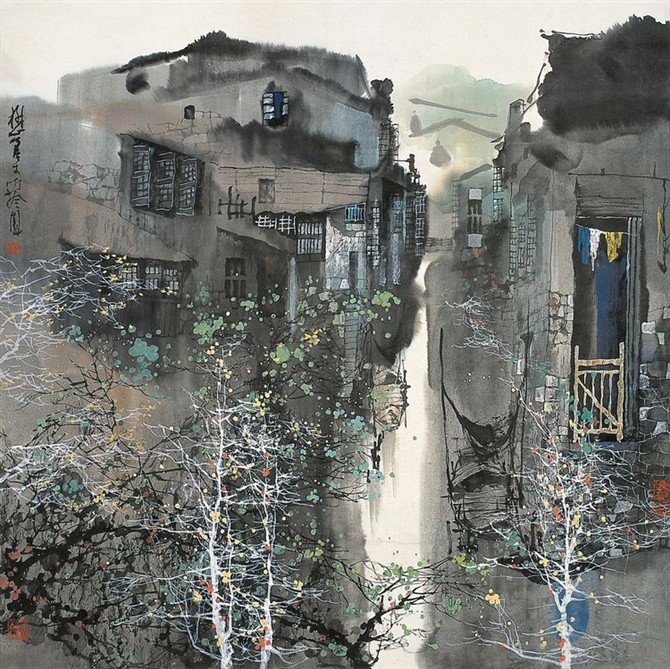 来自画家刘懋善的建筑水彩