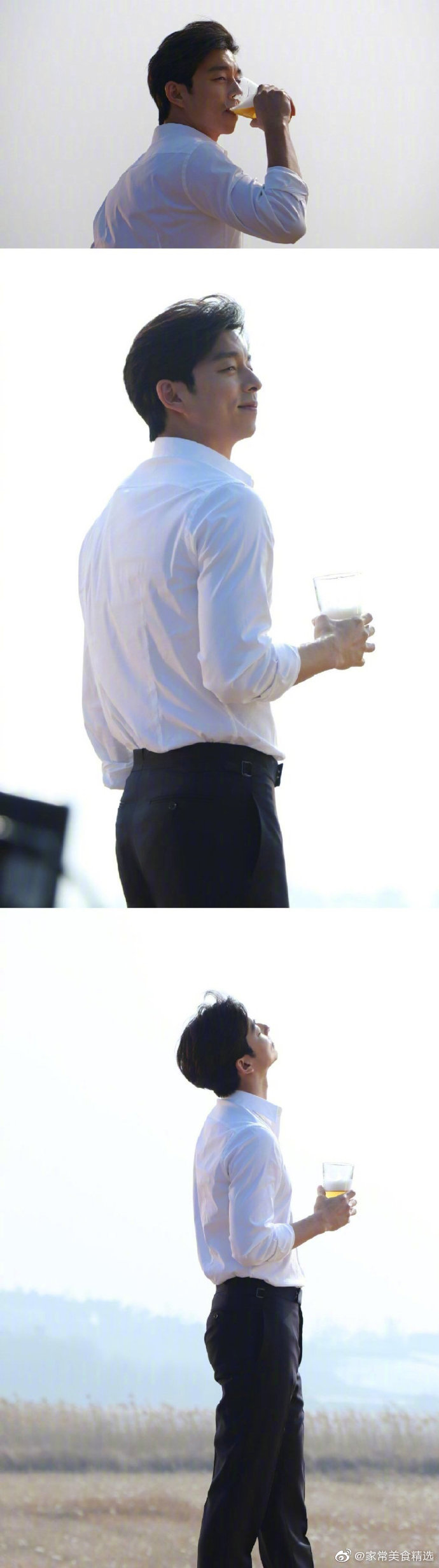 孔刘一个三百六十度无死角散发着帅气魅力的男人,身材比例真是好到