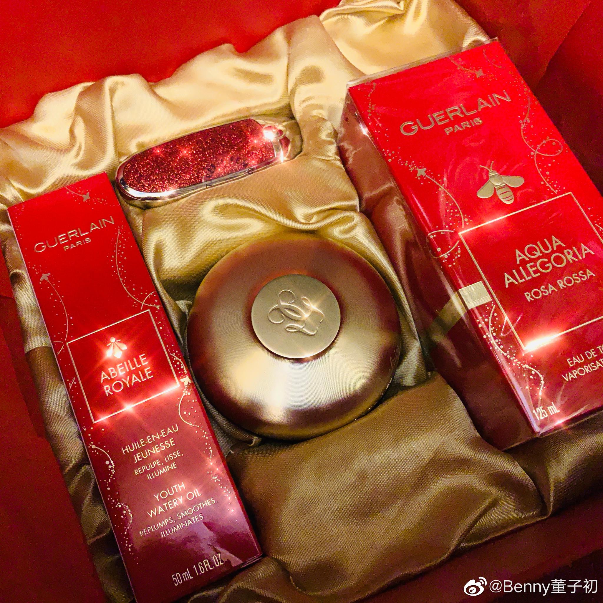 感谢@guerlain法国娇兰 的礼物新年礼盒颜值也太高了吧红色的复原蜜